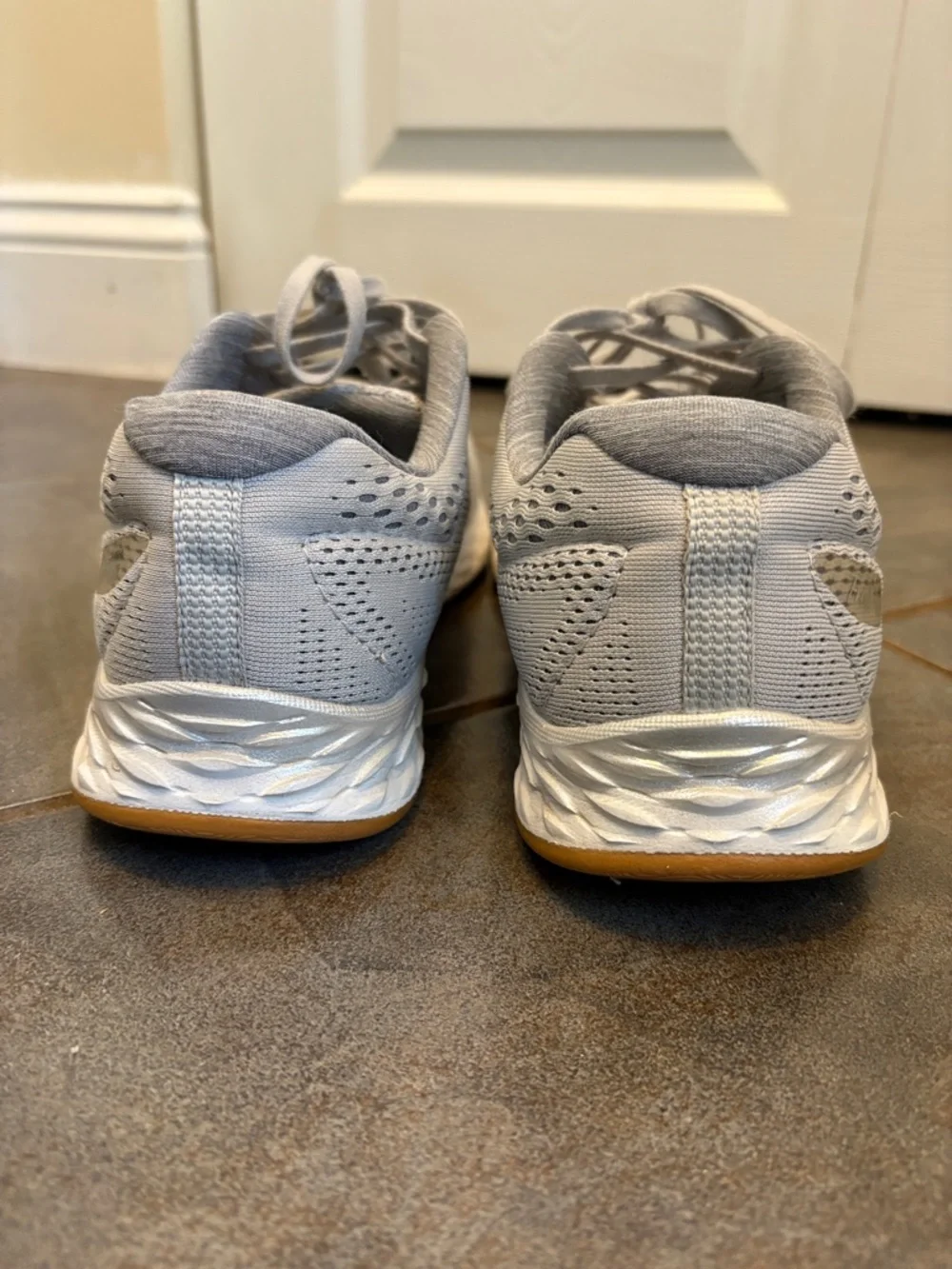 New Balance Gray and Gum-Trim Running Shoes - Picture 5 of 9